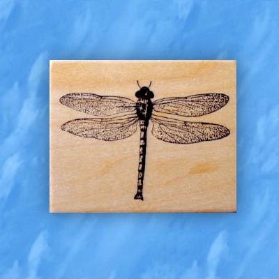 realistic DRAGONFLY wood mounted rubber stamp No.12