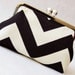 black chevron stripes purse