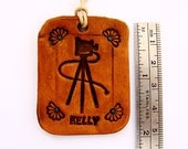 Personalized Leather Luggage Tag or Keychain Old Camera