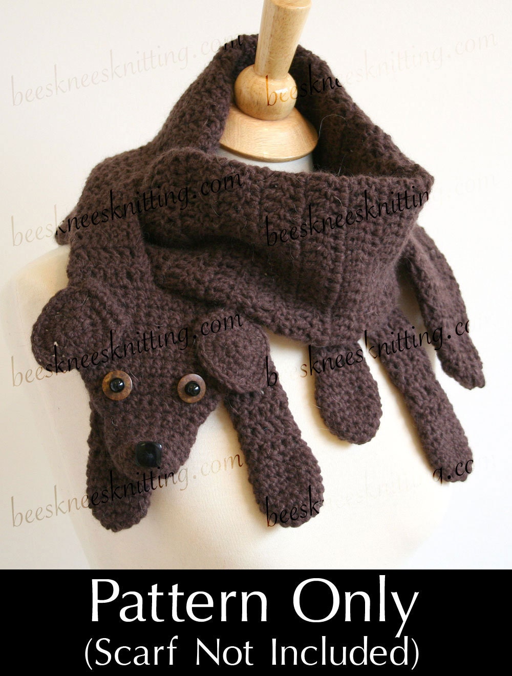 Digital PDF Crochet Pattern for Puppy Love Scarf - DIY Fashion Tutorial - Instant Download