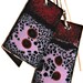 red black and purple enameled dangle rectangle earrings