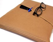 Men's MacBook Air 11 or 13 Inch Case Unisex Laptop Cover Zipper Outer Pockets Handmade Padded Sleeve - Mustard Canvas