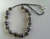 Grayscale Beaded Necklace: Black White and Gray