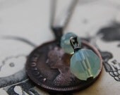 Empress Necklace with Antique Indian Coin in Sterling Silver with Swarovski Crystal