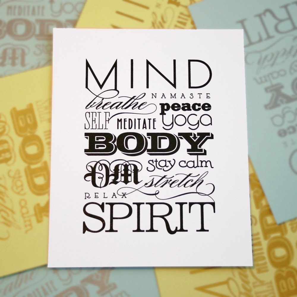8x10 Mind Body Spirit Screen Print
