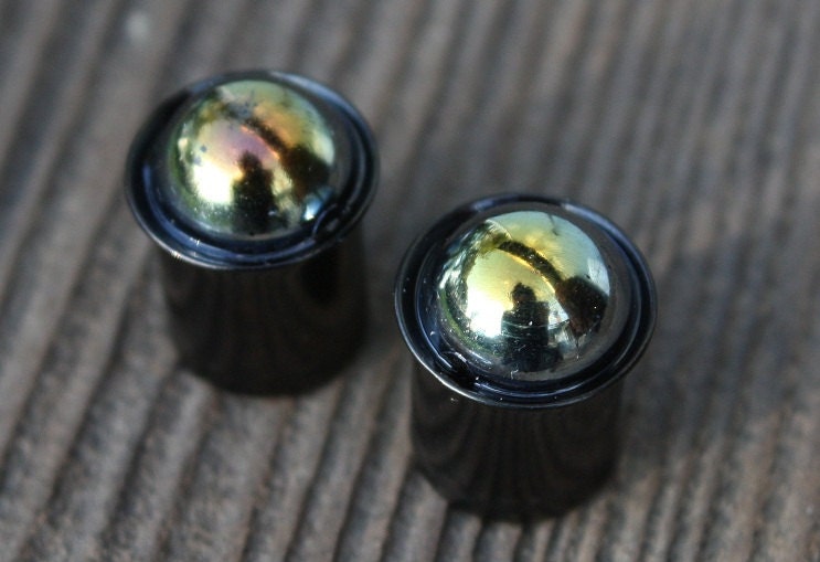 00ga 10mm single flared rustic rainbow plugs