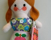 SALE Peggy Retro Doll - made with original vintage fabrics