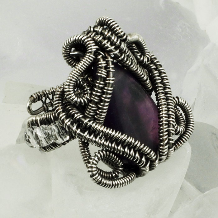 Beyond the Illusion - Amethyst and Sterling Silver Adjustable Ring