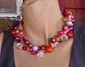Ruby...  a necklace made of vintage glass and lucite beads