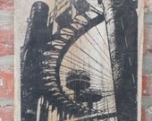 World's Fair Wall Hanging on Reclaimed Barn Wood - 8"x10"