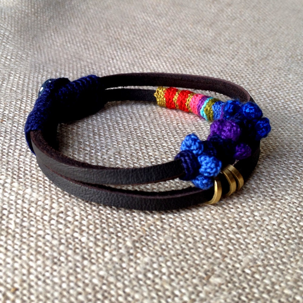 leather and cotton cuff