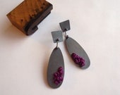 Long Sterling Silver Oval Earrings