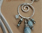 Wire Wrapped Sterling Silver and Aquamarine Pendant Necklace