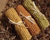 Organic Dishcloth or Exfoliating Wash Cloth - hand knit - 5 Pack Special - SALE