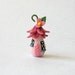 Miniature Whimsical Blossom Fairy House - Raspberry Pink - OOAK by C. Rohal