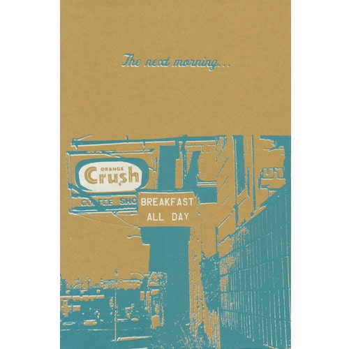 Eco Journal/Notebook screenprinted with Vancouver imagery - Breakfast