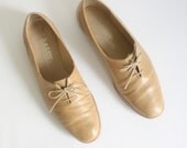 Sz 8 Mens Sz 10 Womens Vintage Bally Leather Lace Up Oxfords Flats