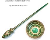 Pre-ORDER - Russian-Style Support Spindle & Spinning Bowl - COLOR CHOICE - Wood, hand turned - (daystar) Katherine Kowalski woodturning