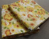 Yellow Floral Pillow Cases - New - Unused - All Cotton