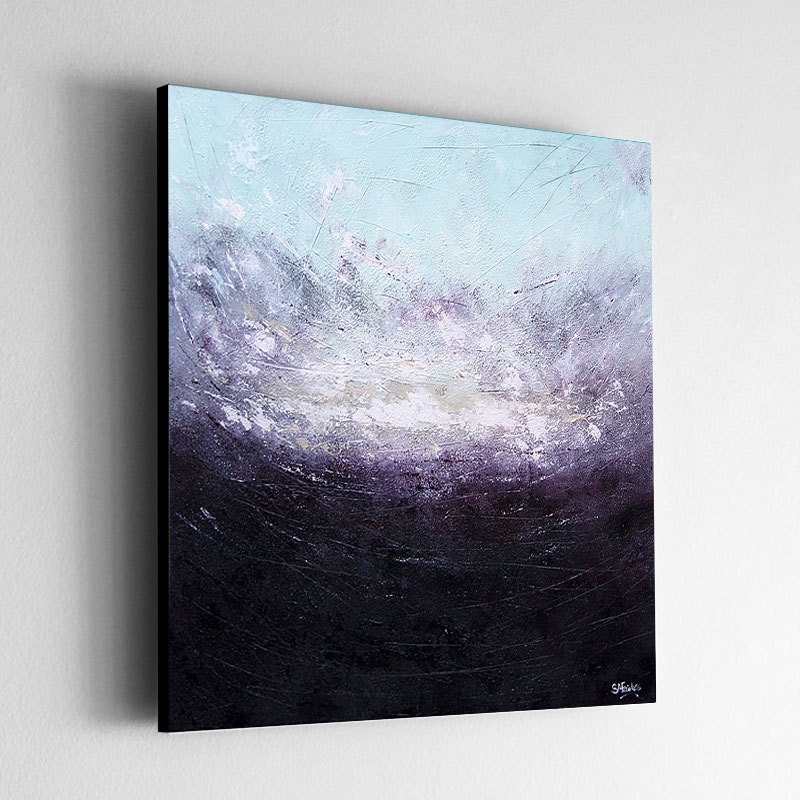 Summer Storm - Original Art contemporary Abstract Landscape Painting 20x20 inches