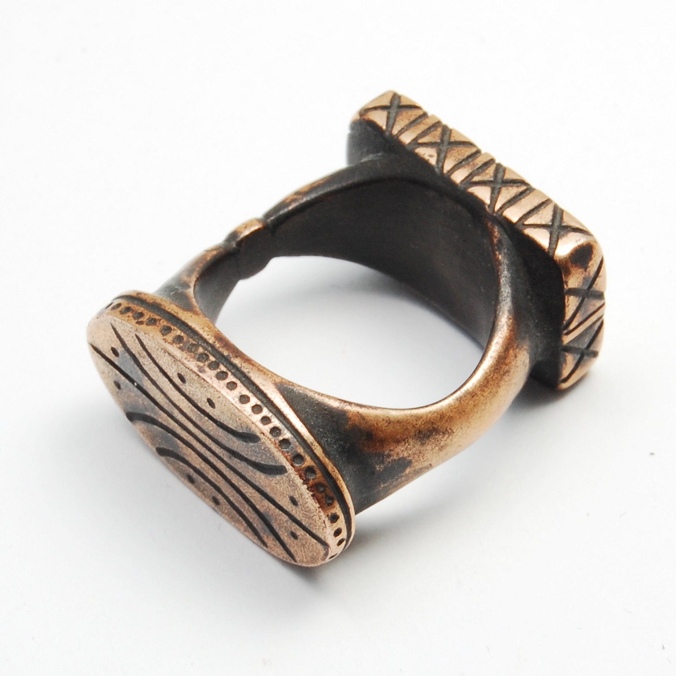 Empire double seal ring - bronze