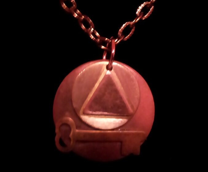 Custom Sober Power Key Necklace 12 Step Alcoholics Anonymous FREE SHIP