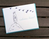 Welcome Home Meerkat - letterpress card