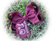 Extra Large Custom School Hair Bow with Swirly Letters