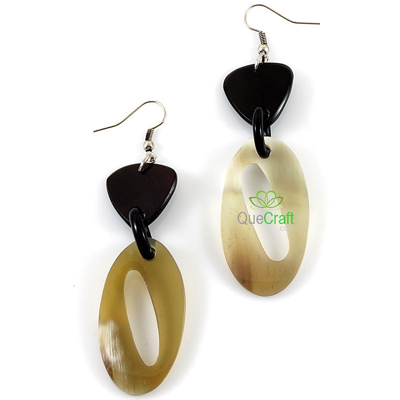 Organic Horn Earrings 1 Pair Handmade