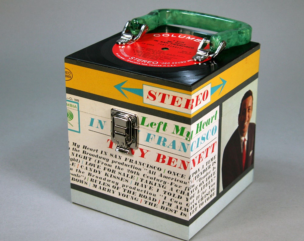 CD Case or Keepsake Box Handmade from Recycled Record - I Left My Heart In San Francisco
