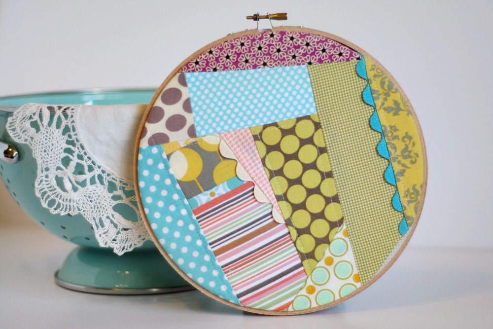 40% SALE Custom Patchwork Hoop Art 8.5 (Ready to Ship)
