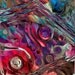 Artist Made UNIQUE Fabric Panel Abstract Circles Jewel Tones Fiber Art Wall