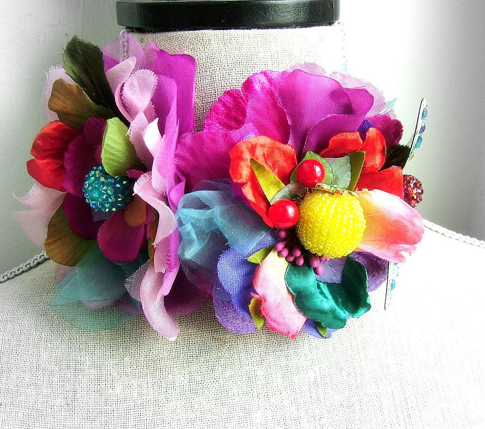 Window Box - OOAK Flower and Butterfly headband - Ready to ship