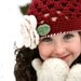 Beanie Hat Crocheted "The Brianna" Burgundy Ivory Sage Trim Crocheted Flower Accent leaves
