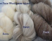 Dark brown Blueface Top - naked and undyed  (4 oz or 115 grams)