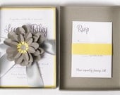 Slate Flower Boxed Invitation