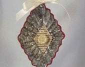 Upcycled Vintage Diamond Shaped Tart Tin Ornament