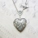 Silver Locket Necklace - ORIGINAL FLOWER LOCKET -  Heart Locket - by BirdzNbeez - Graduation Day Wedding Birthday Daughter Friend Gift
