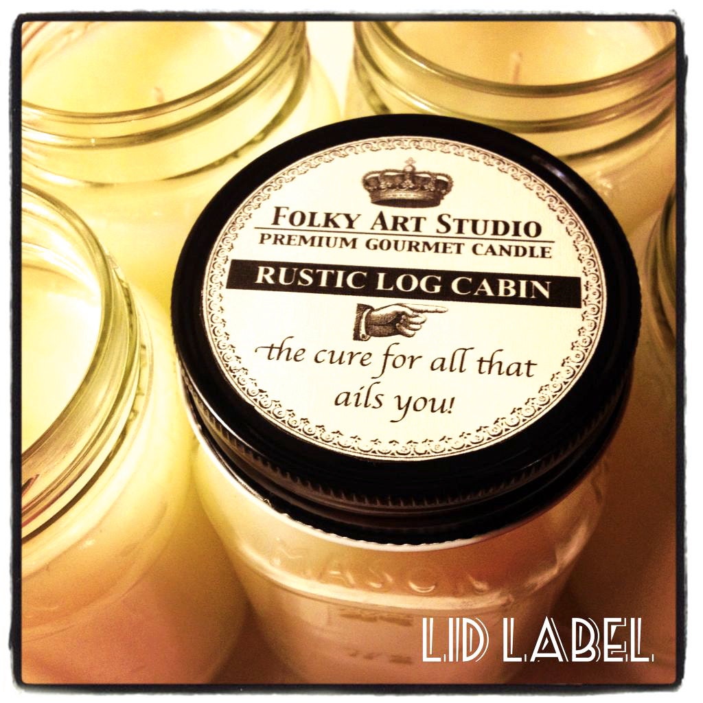 APPLE PEAR GALETTE 16 oz Jar Candle featuring Antique style label Shabby Chic cottage romantic