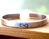 Hammered silver cuff Infinity bracelet