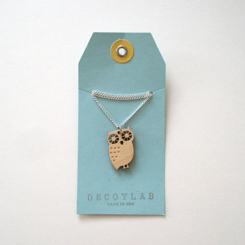 Wood Owl Pendant