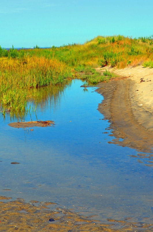 Sandy Hook Bay-Matted and Ready to Frame-Original Photography of Tidal Pool