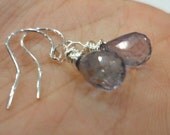 Petite Dangle Earrings - Blue Mystic Quartz, Sterling Silver, Bridesmaid Gifts, Flower Gifts, Gift for Her, Minimalist