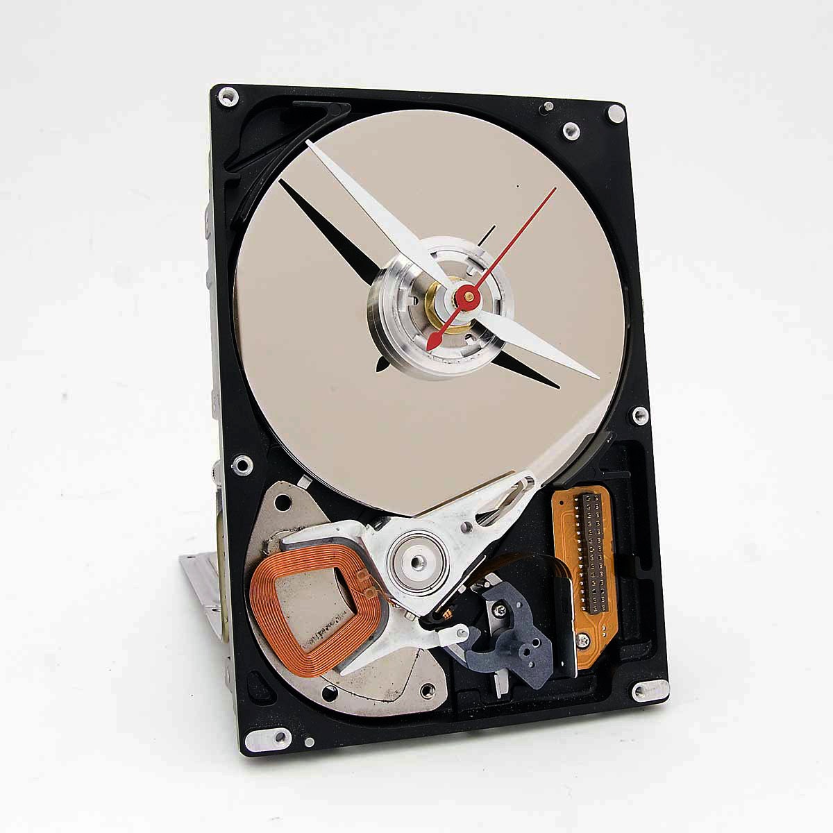 Recycled Computer hard drive clock