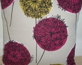 16x16 Decorative Pillow Cover Mustard Yellow Fuchsia Pink Allium Designer 16" Cushion Case Sham Slip Pillowcase NEW Modern 16"x16"