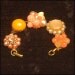 Boho Style Repurposed Cluster Bead Earring Bracelet - Shades of Orange, Butterscotch and Apricot