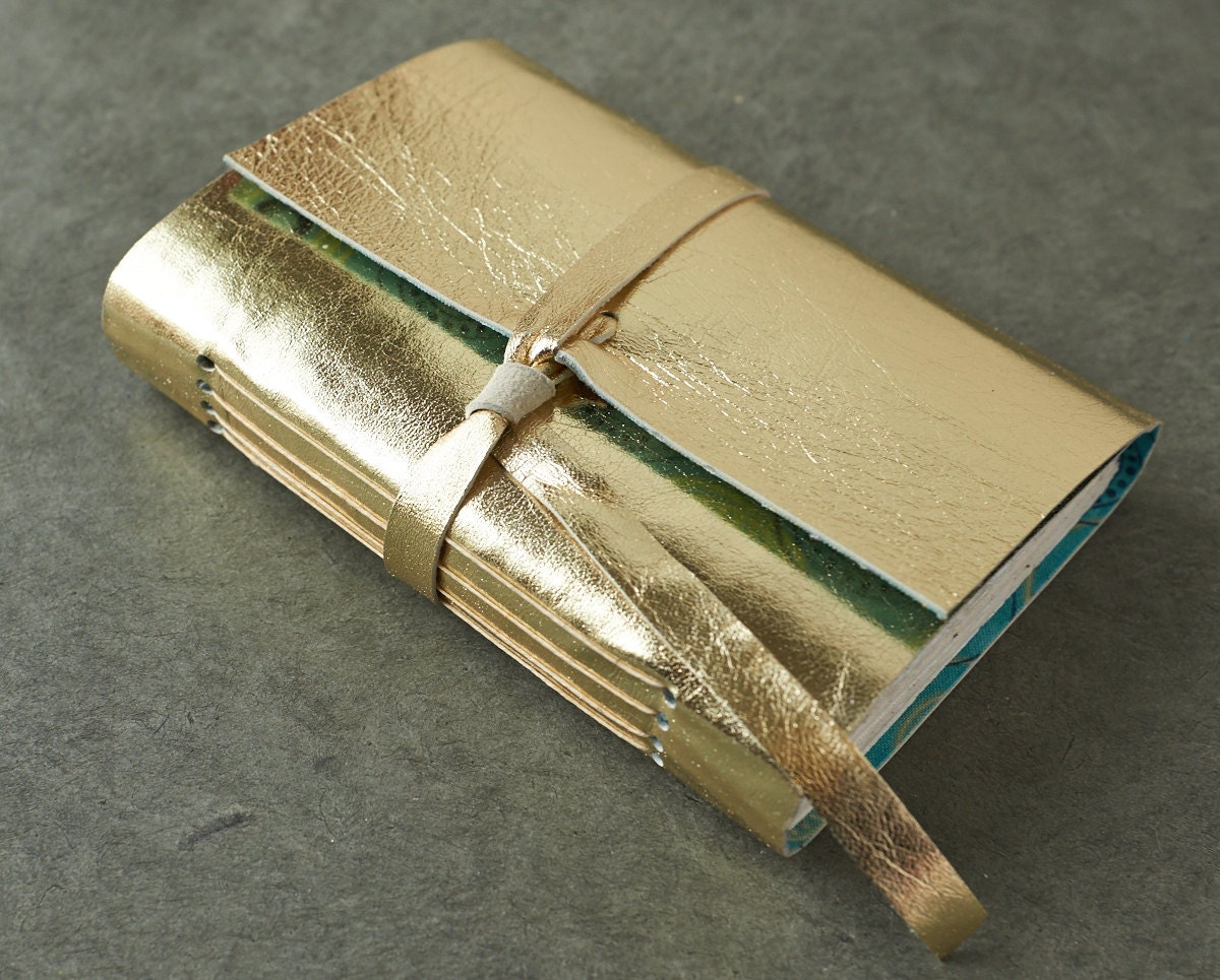 Gold Leather Journal or Sketchbook