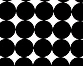 One Decorative Throw Pillow Cover - Michael Miller Fabric, Disco Dot, Ink  Black White  -  26 x 26