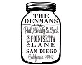 Mason Jar return address rubber stamp custom self inking stamps --2756