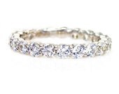 2ct Diamond Eternity Band Wedding Ring Anniversary Band Stacking Ring White Yellow Rose Gold
